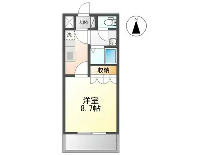 アメニティヴィラ(1K/1階)の間取り写真