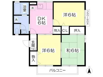 パークハウス(3DK/2階)の間取り写真