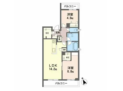 セントラル山田(2LDK/2階)の間取り写真