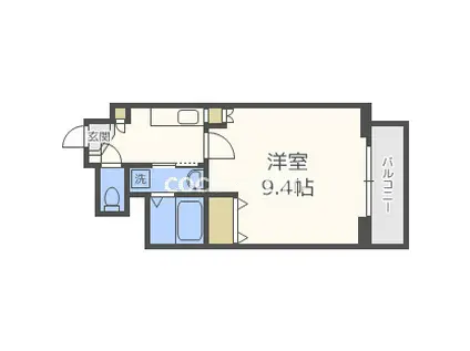 アクティ天満橋(1K/9階)の間取り写真