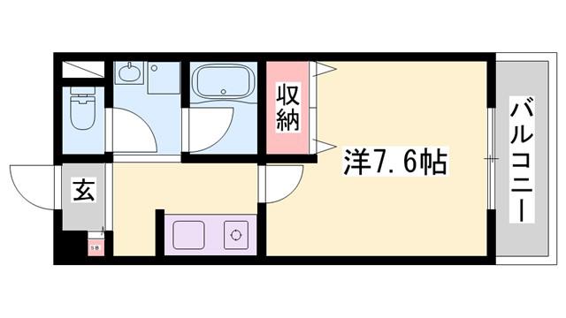 オリエンタルマンションII(1K/3階)の間取り写真