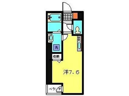 ライフモリ18号館(1K/1階)の間取り写真