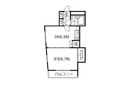 カゼッタ駒(1DK/2階)の間取り写真