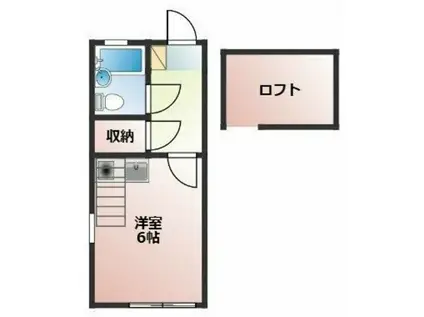 コーポアメニティI・II(ワンルーム/2階)の間取り写真