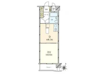 ストーク音羽(1DK/3階)の間取り写真