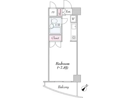 ティーズ エコ川崎(ワンルーム/8階)の間取り写真