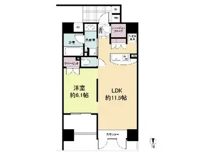 プライムアーバン堺筋本町(1LDK/4階)の間取り写真