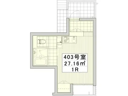 サザンビュー池尻(ワンルーム/4階)の間取り写真