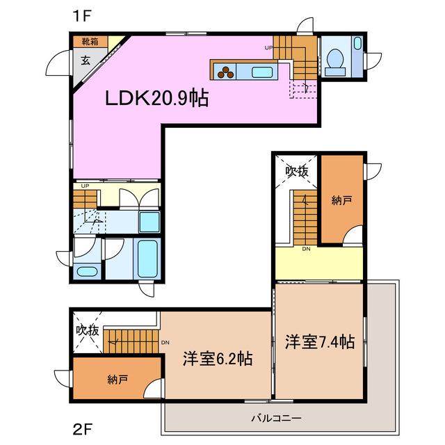 HILLS RESIDENCE(2LDK/1階)の間取り写真