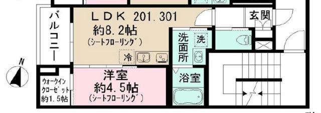 東京都練馬区上石神井南町計画(1LDK/2階)の間取り写真