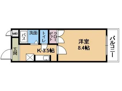 FELICIATOMBOW(1K/2階)の間取り写真