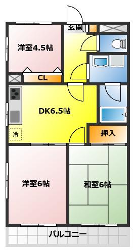 ストークマンション藤間(3DK/1階)の間取り写真