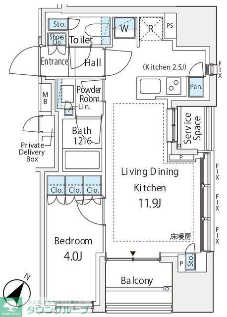 パークホームズ渋谷松濤(1LDK/5階)の間取り写真