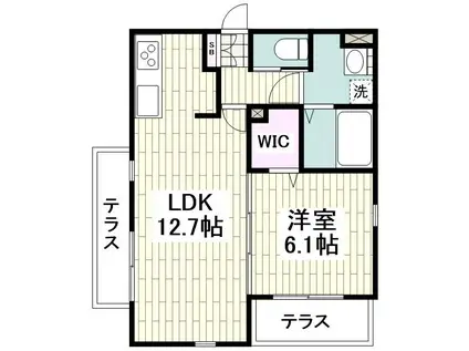 ヘーベルメゾン藤沢本町(1LDK/2階)の間取り写真