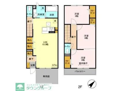 ソシアII(3LDK/1階)の間取り写真