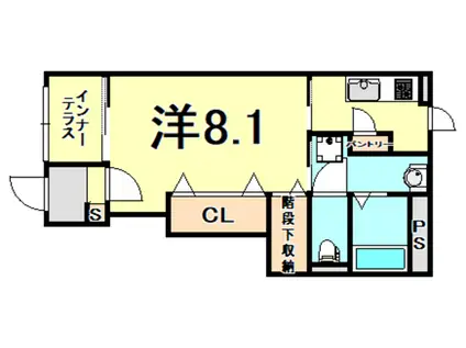 プランドール武庫(1K/1階)の間取り写真