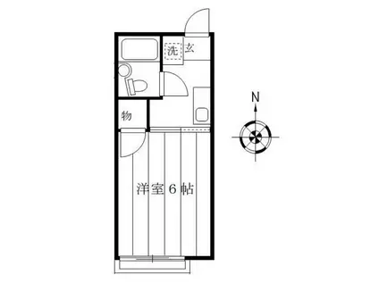 シティハイム・オーティアス(1K/2階)の間取り写真