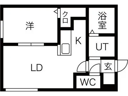 ヤーム・プランドール(1LDK/4階)の間取り写真