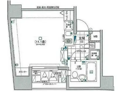 日神デュオステージ笹塚東館(ワンルーム/5階)の間取り写真