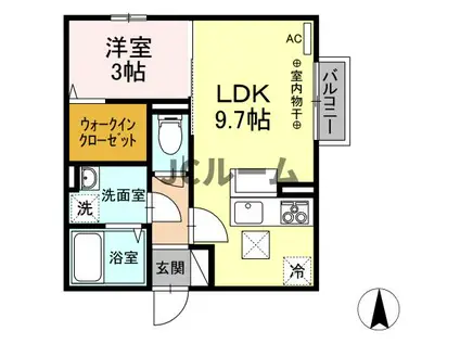 セレーノ リリー(1LDK/1階)の間取り写真