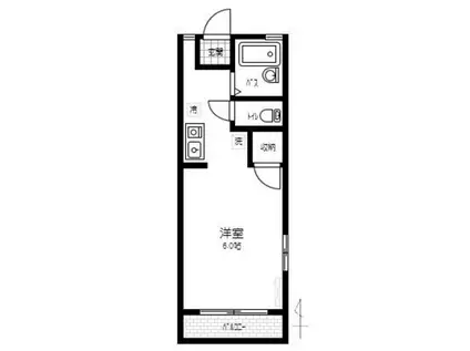 グリーンカーサ(1K/2階)の間取り写真