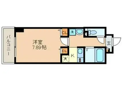 ラルジュマノワール(1K/7階)の間取り写真