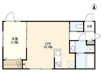 グリーンロード中目黒(1LDK/1階)の間取り写真
