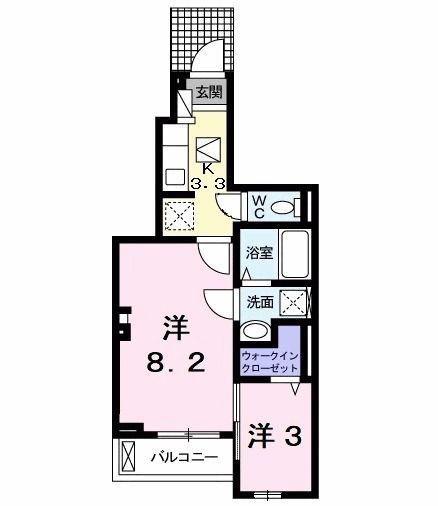 ビリー ハウス(2K/1階)の間取り写真