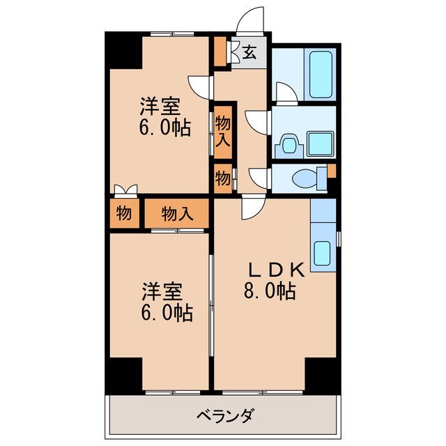 グレイシス葵(2LDK/7階)の間取り写真