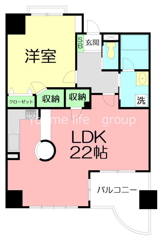 オーバルステージ(1LDK/8階)の間取り写真