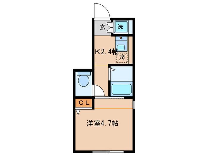 シバリヒルズ(1K/1階)の間取り写真