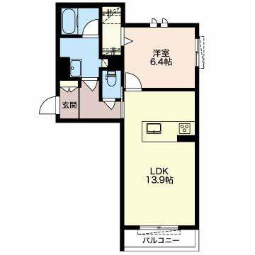 GRANDE ALBERO(1LDK/1階)の間取り写真