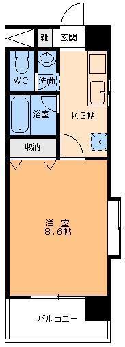 グレイスパル本町(1K/7階)の間取り写真