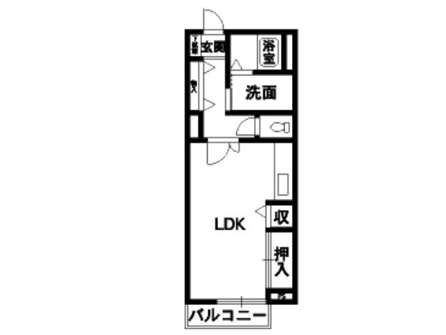 プレステージ脇町(ワンルーム/2階)の間取り写真