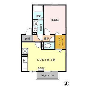 コートダジュール(1LDK/2階)の間取り写真