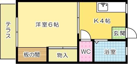 パナハイツ巴里(1K/1階)の間取り写真