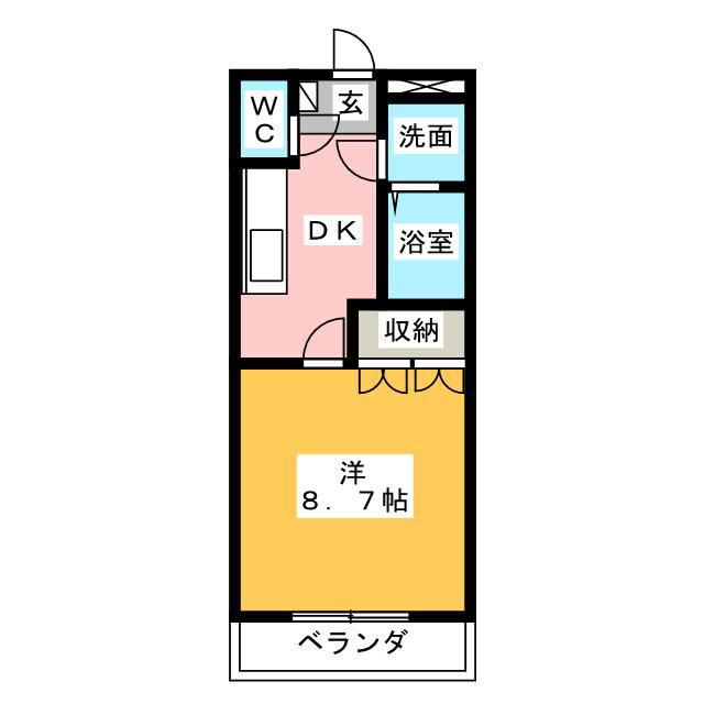近鉄鈴鹿線 三日市駅 徒歩7分 2階建 築20年(1K/2階)の間取り写真