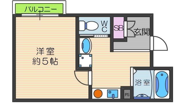 LEFIELD(1K/3階)の間取り写真