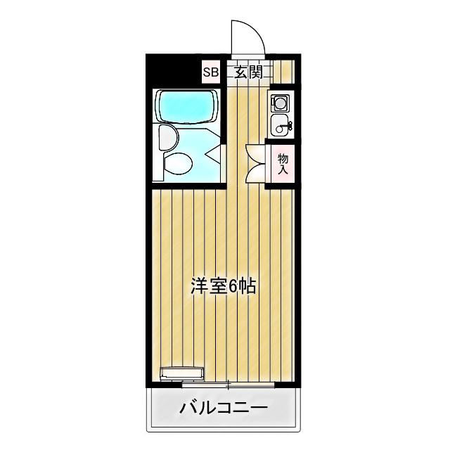 神明マンション(ワンルーム/4階)の間取り写真
