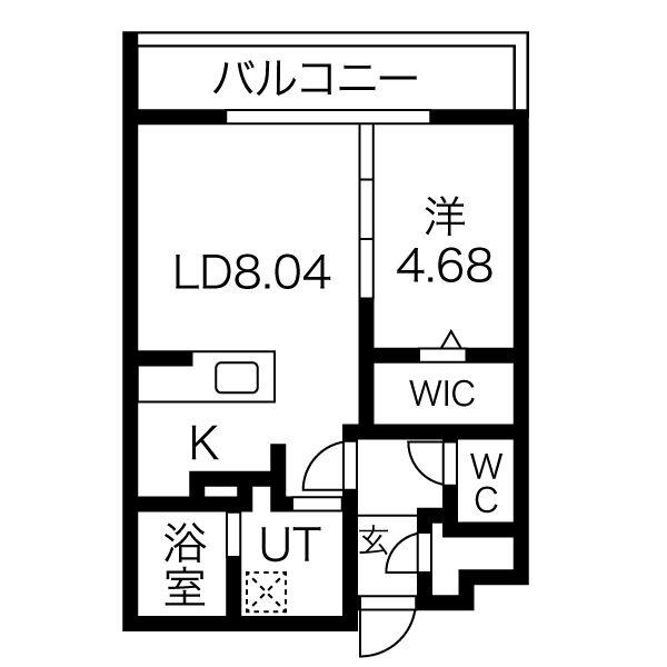 ジュノール手稲(1LDK/1階)の間取り写真