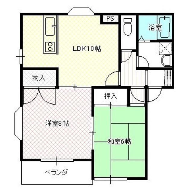 シャルマンコートE(2LDK/1階)の間取り写真