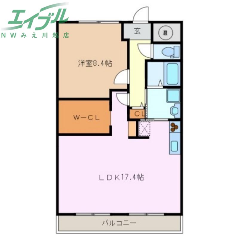 MKタウン江場A(1LDK/6階)の間取り写真