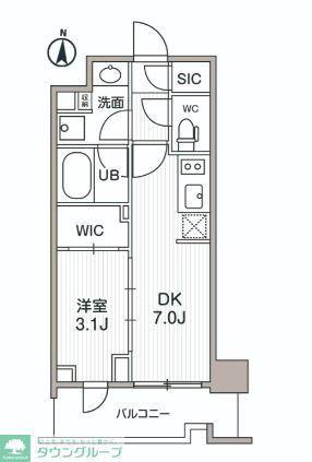 シーズンフラッツ両国サウス(1DK/9階)の間取り写真