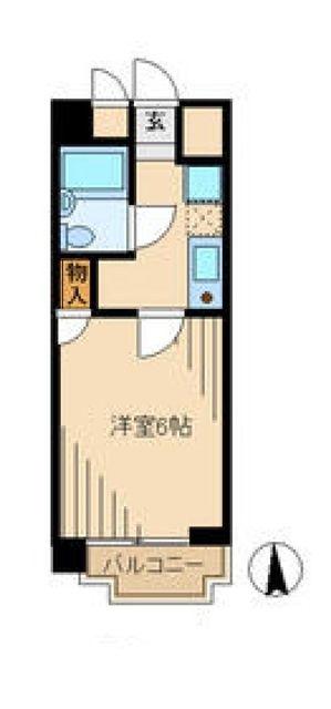 クライス(1K/4階)の間取り写真
