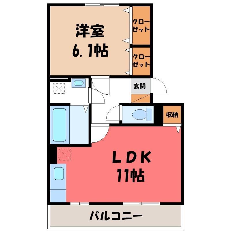 レーブ中泉(1LDK/1階)の間取り写真