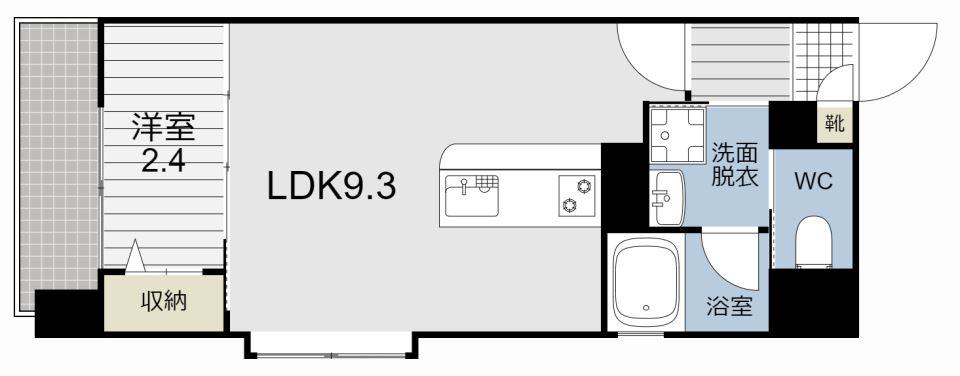 ラ・ウエゾン鴨池(1LDK/2階)の間取り写真