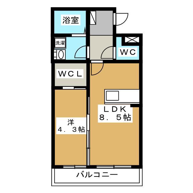 スカイ ウィングコート(1LDK/3階)の間取り写真