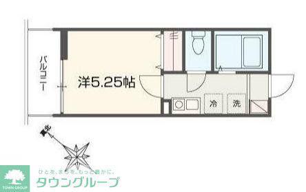 MELLAS桜ヶ丘(1K/2階)の間取り写真