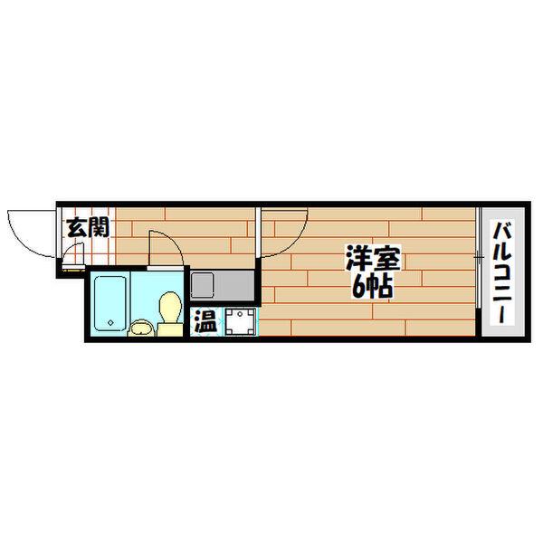 初芝ハイツ(1K/1階)の間取り写真