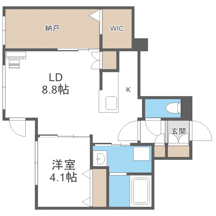 PINO KITAMARUYAMA(2LDK/1階)の間取り写真